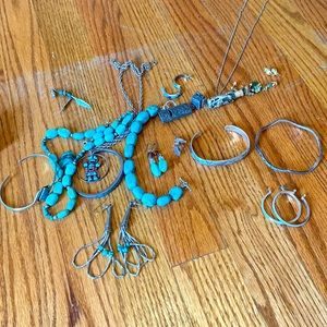 Turquoise and silver jewelry bundle